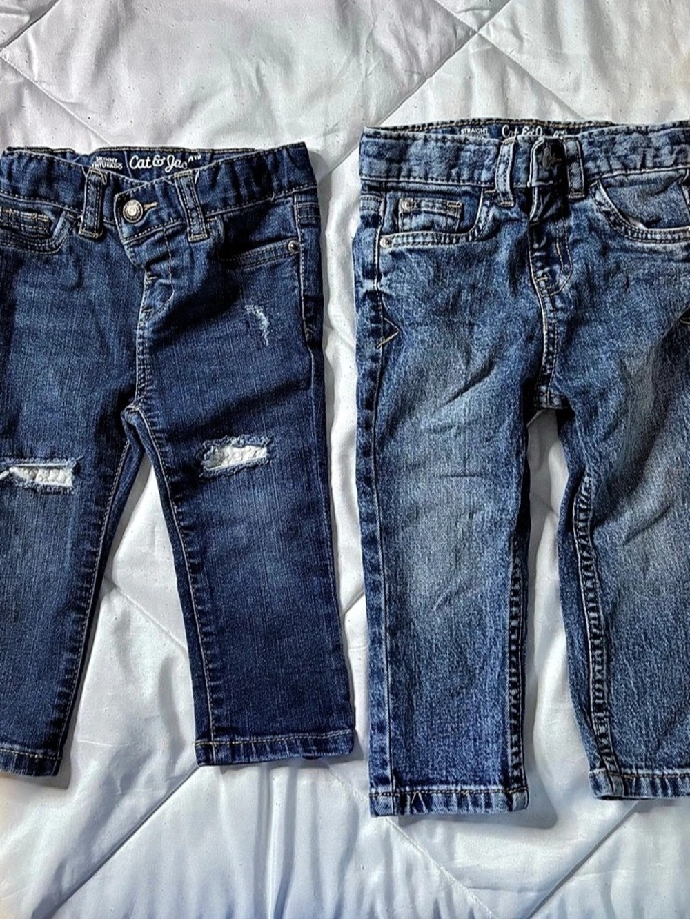 Cat & Jack Skinny Jegging and Straight Jeans Kids Blue Jeans Set Girls 18M
